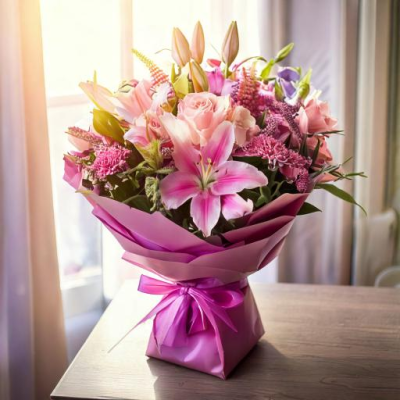 Cool Breeze - This classical stylish collection of flowers, make this hand tied the perfect gift. Flowers professionally arranged and delivered by a local florist.